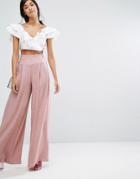 Lost Ink Pleated Wide Leg Pants - Pink
