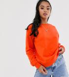 Asos Design Petite Organic Cotton Sweat In Red