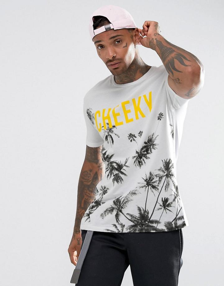 Bershka T-shirt With Cheeky Print In White - Black