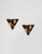 Asos Triangle Tortoise Stud Earrings - Brown