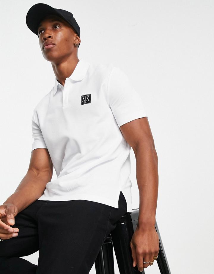 Armani Exchange Small Box Logo Polo In White