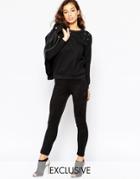 Noisy May Petite Suedette Leggings - Black