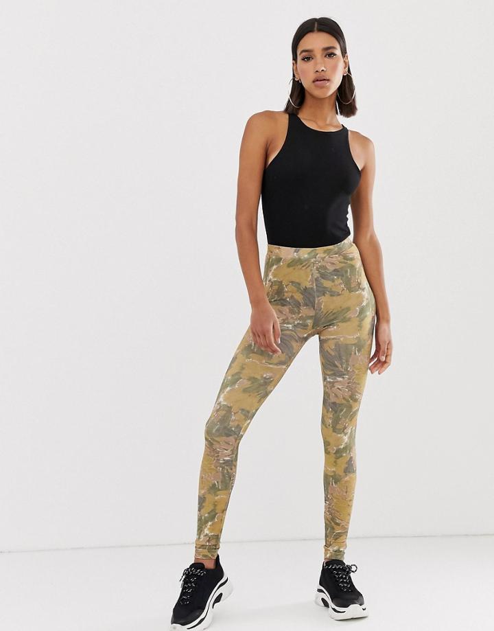Asos Design Legging In Abstract Print - Multi