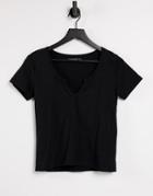 Threadbare Kia V Neck T-shirt In Black