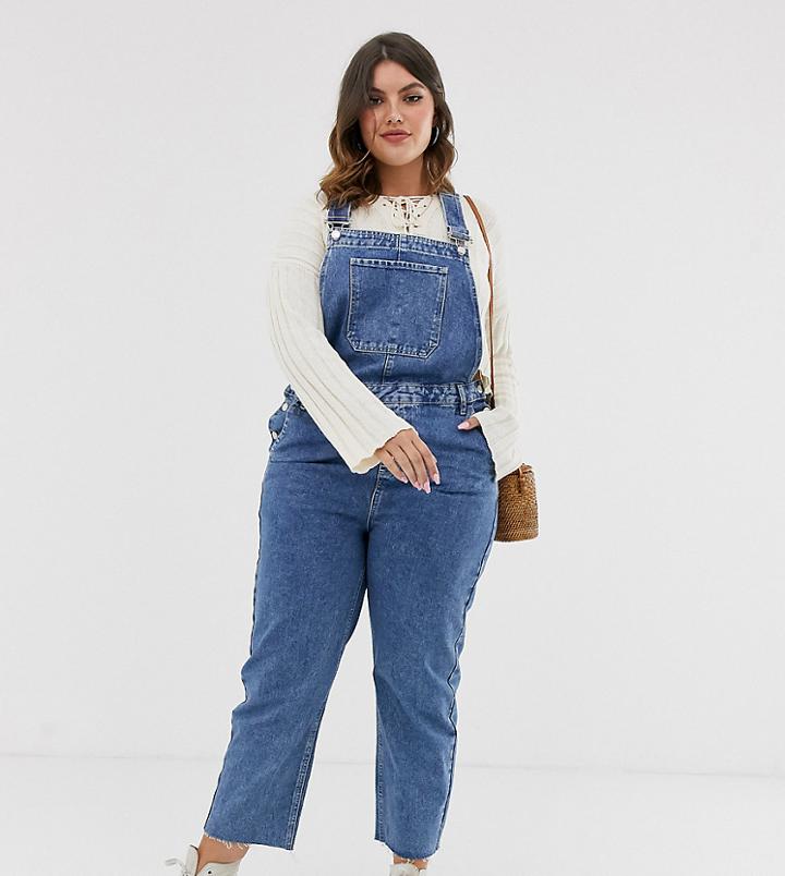 Urban Bliss Plus Straight Leg Overalls-blue