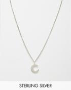 Fashionology Sterling Silver Crescent Necklace - Silver
