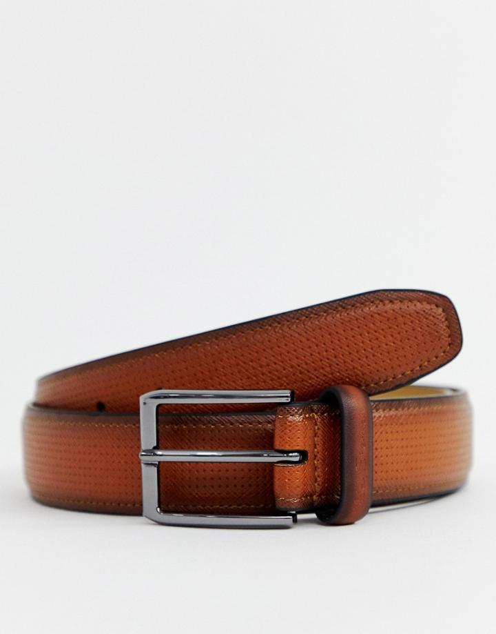 Ben Sherman Textured Belt In Brown - Brown