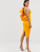 Asos Design Racer Midi Dress With Bubble Back-yellow