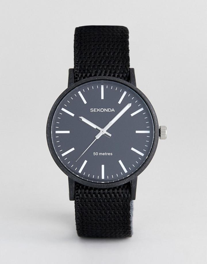 Sekonda 1492 Canvas Watch In Black - Black
