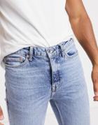 Topman Organic Cotton Blend Stretch Skinny Jeans In Light Blue-blues