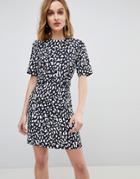Warehouse Leopard Print Crepe Mini Shift Dress - Multi