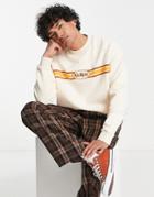 Kickers Logo Stripe Sweatshirt In Ecru-white
