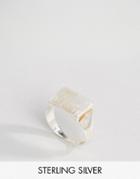 Pieces Sterling Silver Plated Minimal Signet Ring - Silver