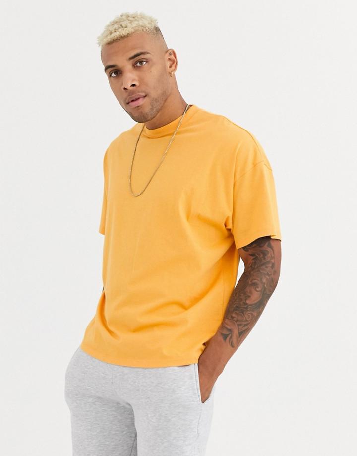 Asos Design Oversized T-shirt With Crew Neck In Yellow