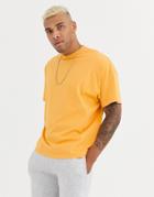 Asos Design Oversized T-shirt With Crew Neck In Yellow