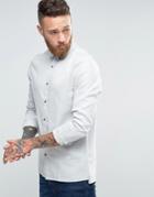 Hoxton Shirt Company Slim Smart Shirt With Square Hem - Gray