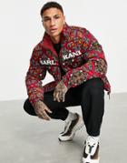 Karl Kani Retro Reversible Puffer Jacket In Multi With Traditional Print