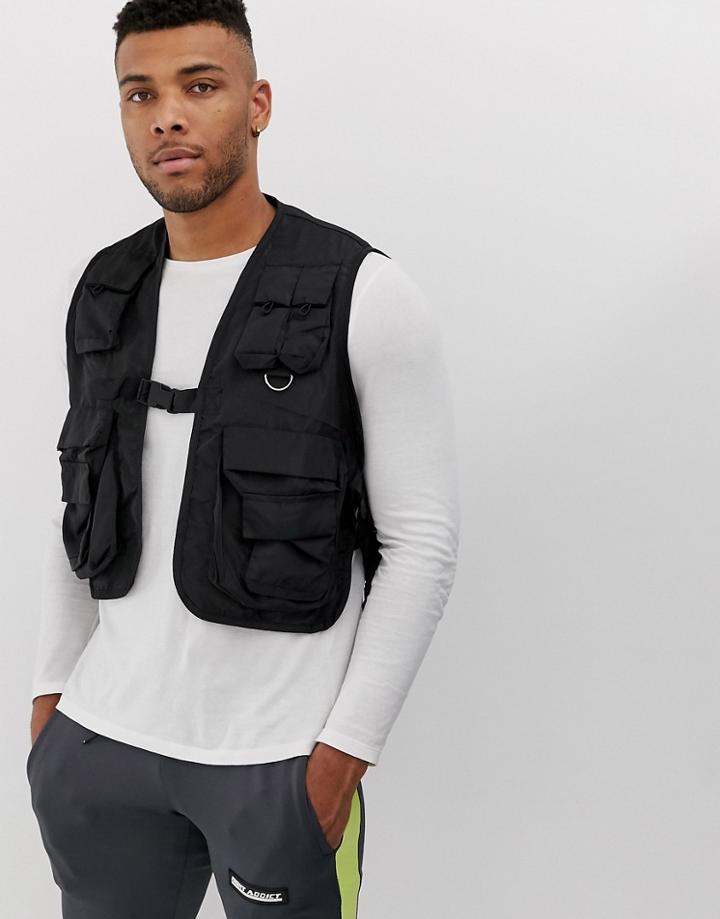 Night Addict Utility Tank Jacket - Black