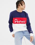 Penfield Hudson Color Block Logo Sweatshirt In Navy Multi - Navy