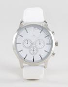 Asos Oversized Rubberised Watch In Sleek White - White