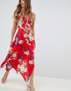 Love & Other Things Floral Frill Maxi Dress - Red