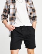 Brave Soul Elasticated Waist Chino Shorts In Black