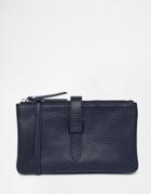 Pieces Micro Crossbody Bag With Fold-over Strap Detail - Navy