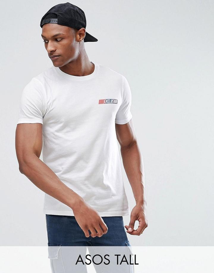 Asos Tall T-shirt With Exclusive Front & Back Print - White