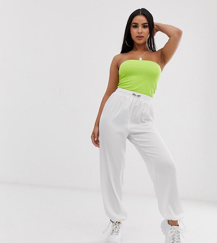 Asos Design Petite Clean Silky Cargo Pant-white