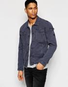 Armani Jeans Jacket In Garment Dyed Cotton - Black