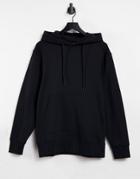 Selected Homme Hoodie With Front Pocket In Black Organic Cotton