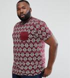 Brave Soul Plus All Over Geo-tribal Print T-shirt - Red