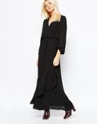 Monki Wrap Front Dress - Black
