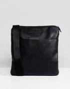 Armani Exchange Faux Leather All Over Ax Logo Flight Bag In Black - Black