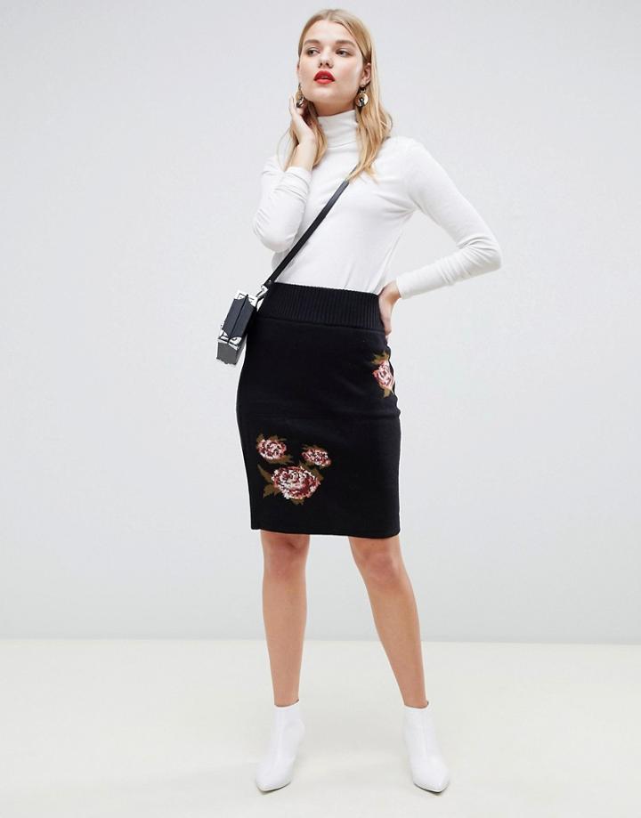 Vero Moda Floral Printed Mini Skirt In Black