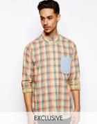 Reclaimed Vintage Check Shirt In Pastel Tones - Blue