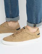 Pull & Bear Sneakers With Perforated Detail In Tan - Tan