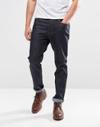 Brave Soul Dark Wash Raw Skinny Fit Jeans - Blue