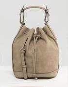 Pieces Loka Metal Trim Bucket Bag - Gray
