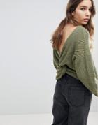 Asos Sweater With Twist Back - Green