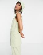 Y.a.s Sleeveless Blazer In Pale Green - Part Of A Set