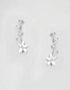 Asos Wedding Sterling Silver Flower Stone Ear Climber Earrings - Silver