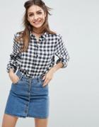 Asos Boyfriend Shirt In Gingham Check - Multi