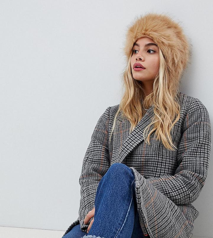 My Accessories Beige Faux Fur Headband - Beige