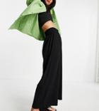 Asos Design Petite Culotte Pant With Shirred Waist In Black