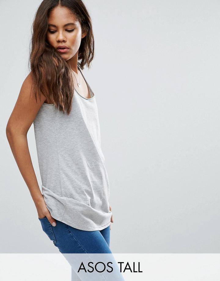 Asos Tall Ultimate Tank In Longline - Gray