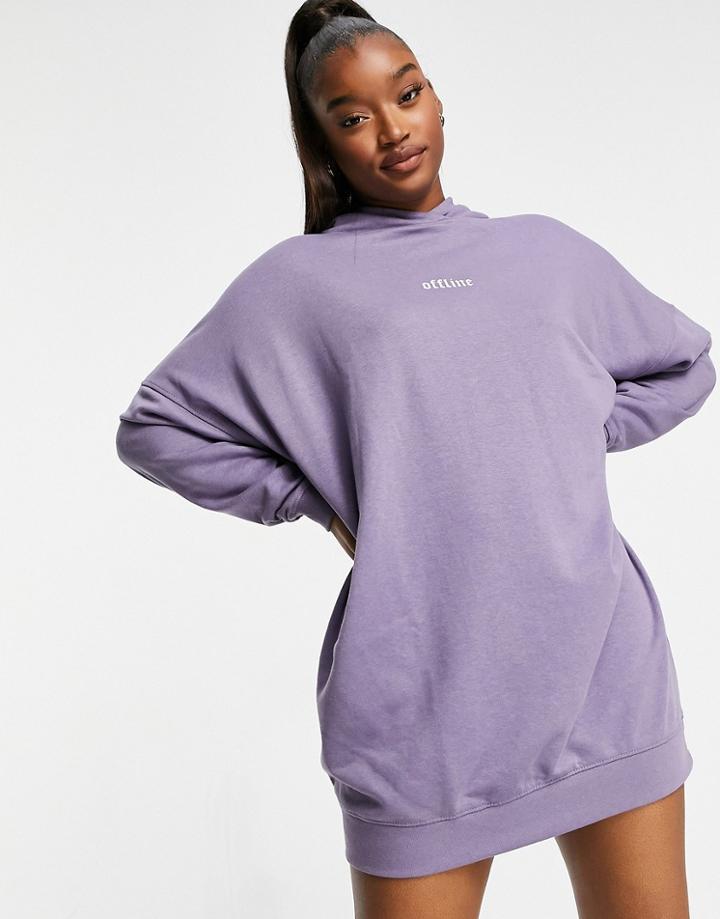 Night Addict Offline Hoodie Dress-purple