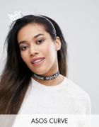 Asos Curve Hen Bride Squad Glitter Choker - Black