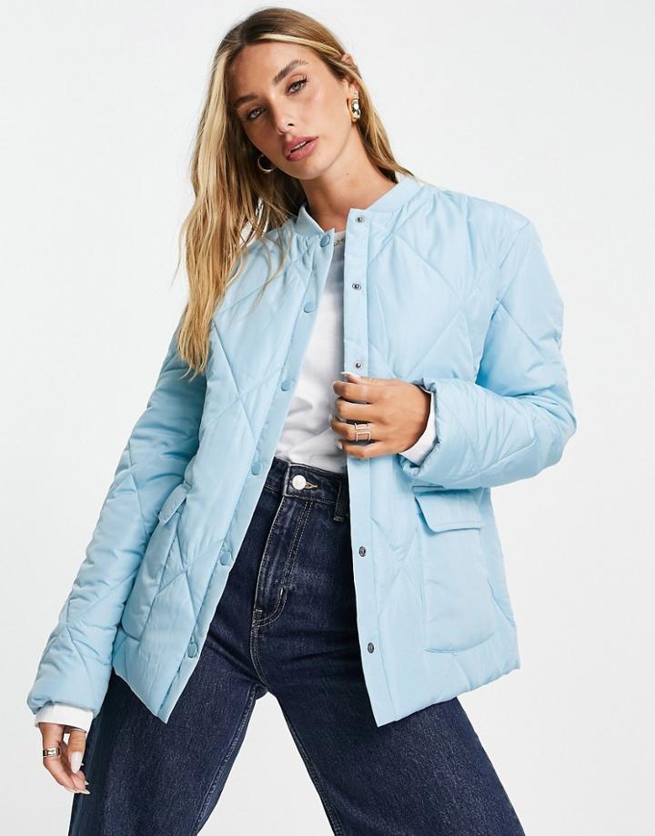 Aligne Diamond Quilted Jacket In Cornflower Blue-blues