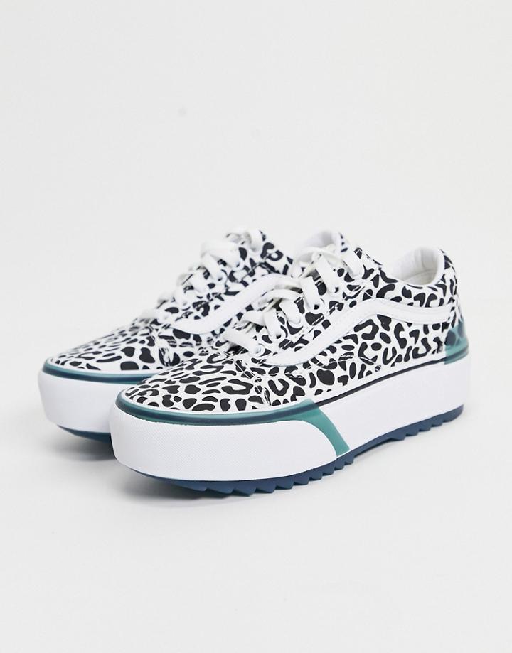 Vans Old Skool Stacked Uv Ink Leopard Sneakers In Multi